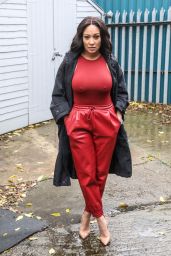 Lisa Maffia Arriving at the Bow Bunker for Filming of the Relaunch of Channel U in London 10/27/2020