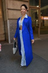 Liza Koshy Wears a Blue Outfit Shopping in New York 02/16/2024