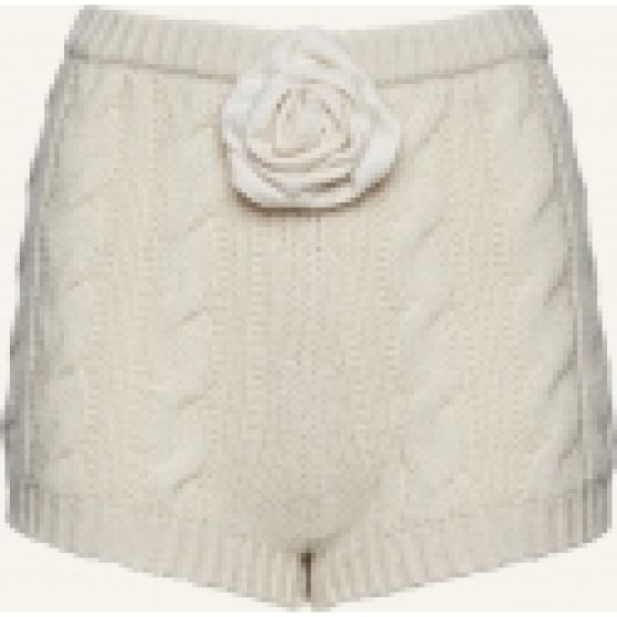 Magda Butrym Cable Knit Flower Shorts in Cream