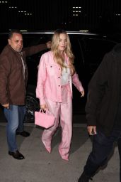 Margot Robbie in All Pink Ensemble at "Barbie" Screening at the Writers Guild in Beverly Hills 02/13/2024