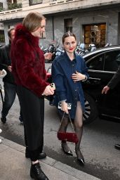 Maude Apatow Arriving at Palazzo Parigi in Milan 02/23/2024