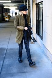 Meg Ryan in Green Overcoat in New York 02/26/2024