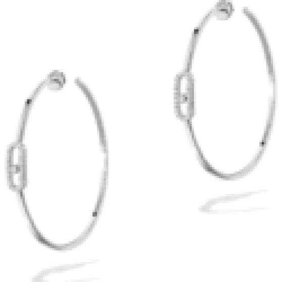 Messika White Gold Diamond Move Uno Large Hoop Earrings