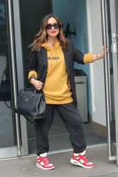 Myleene Klass in a Yellow Hoodie and Tracksuit Trousers in London 02/24/2024