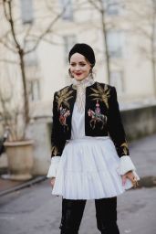 Olga Leffers Arriving at Elie Saab Show in Paris 01/24/2024