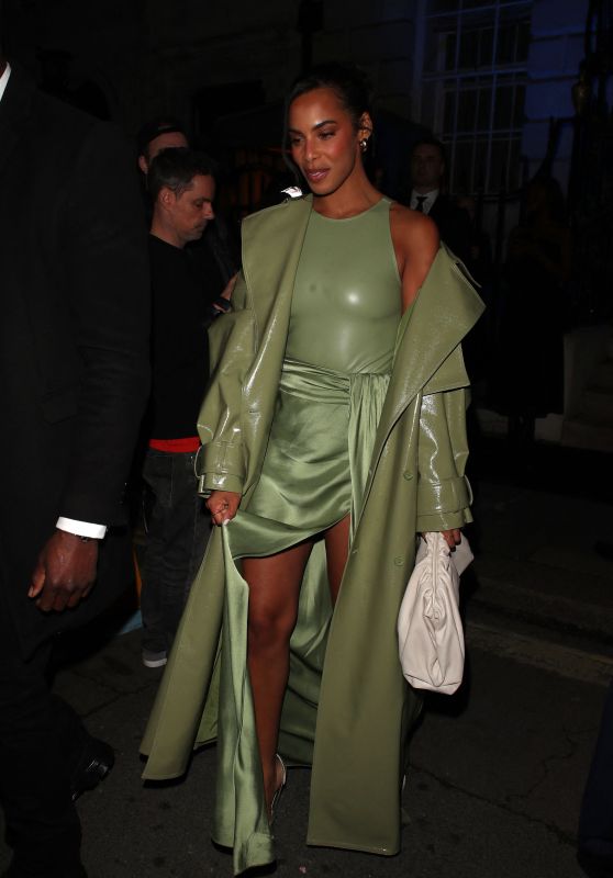 Rochelle Humes Arriving at the British Vogue and Tiffany & Co BAFTA Afterparty in London 02/18/2024