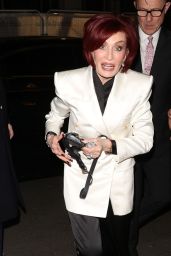 Sharon Osbourne Wearing a White Trouser Suit in London 01/28/2024