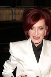 Sharon Osbourne Wearing a White Trouser Suit in London 01/28/2024