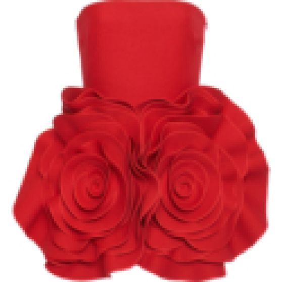 Valentino Floral-Detailed Wool-Blend Strapless Dress