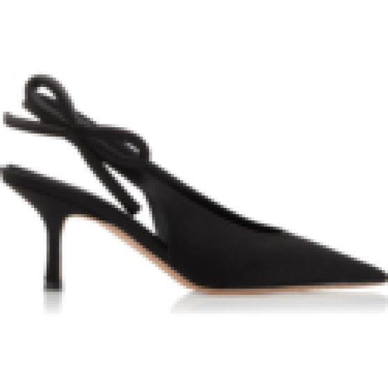 Valentino Nite-Out Bow-Detailed Silk Slingback Pumps