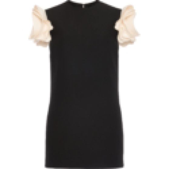 Valentino Puff-Sleeve Wool-Blend Mini Dress