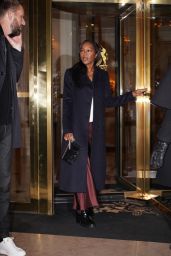 Aja Naomi King Leaves Her Hotel Heading to a Dinner in Paris 03/03/2024