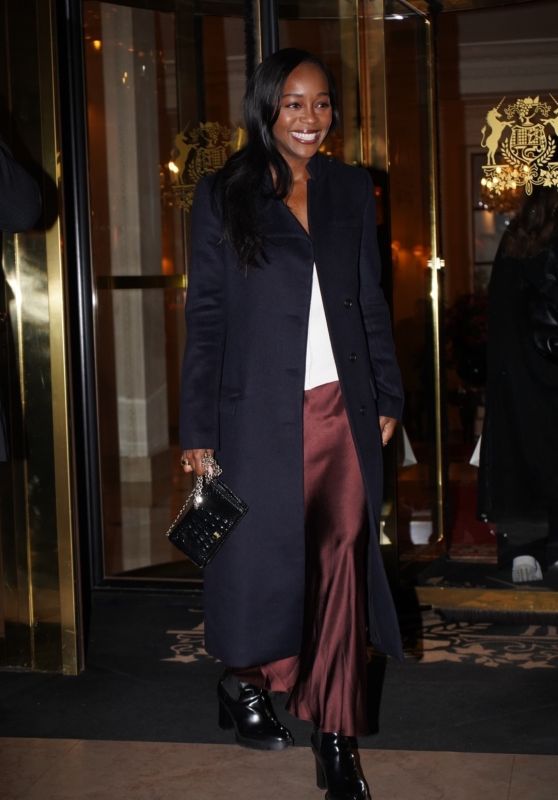 Aja Naomi King Leaves Her Hotel Heading to a Dinner in Paris 03/03/2024