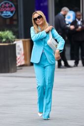 Amanda Holden Wearing a Bright Blue Trouser Suit - London 03/21/2024