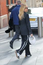 Amanda Holden Wearing a Trouser Suit and Trainers  in London 03/06/2024