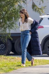 Anne Hathaway at "Flowervale Street" Filming Set 03/21/2024