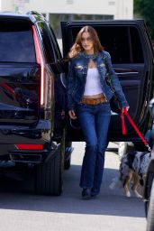 Bella Hadid in Double Denim Outfit in Los Angeles 03/13/2024