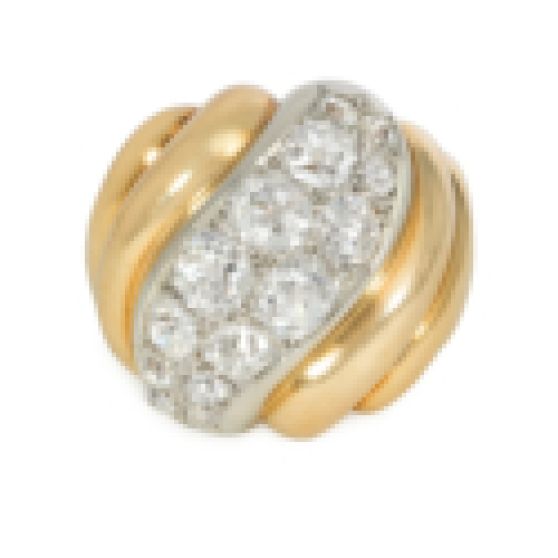 Belperron Retro Gold and Diamond Torsade Ring