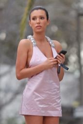 Bianca Censori in a Pink Ultra-mini Dress in Los Angeles 03/16/2024