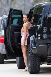 Bianca Censori in a Pink Ultra-mini Dress in Los Angeles 03/16/2024