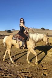 Blanca Blanco Riding a Horse in Santa Barbara 03/16/2024