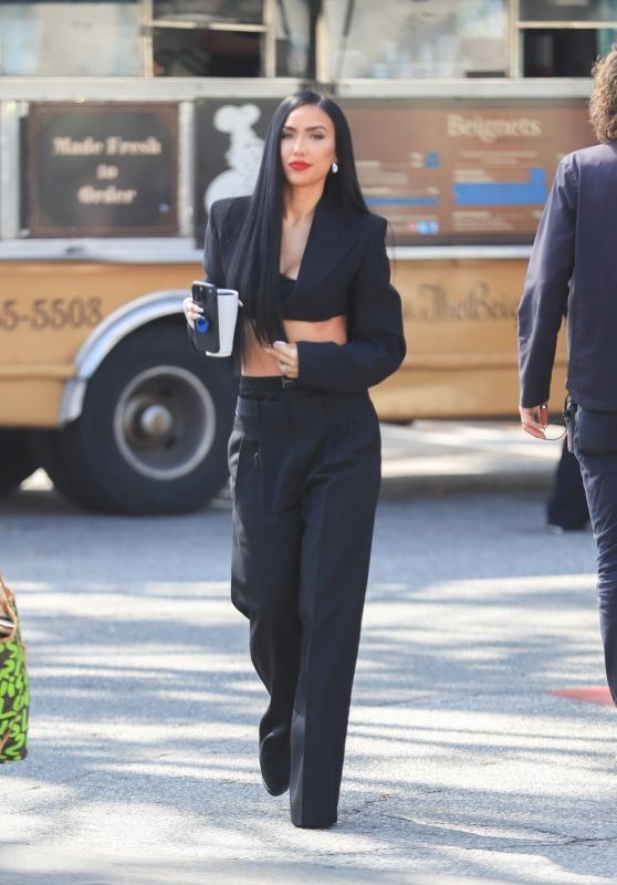 Bre Tiesi in All Black Outfit Heads to "Selling Sunset" Taping 03/20/2024