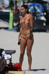 Chantel Jeffries in a Multi-colored Bikini in Miami 02/28/2024
