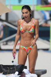 Chantel Jeffries in a Multi-colored Bikini in Miami 02/28/2024