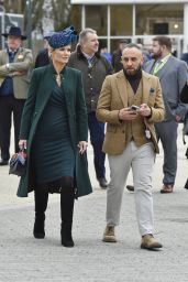 Charlotte Hawkins in a Total Green Look at "Style Wednesday Cheltenham Festival 2024" Gloucestershire 03/13/2024