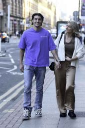 Claudia Fogarty and Olly Crankshaw Leaving Hawksmore Restaurant in Manchester 03/24/2024