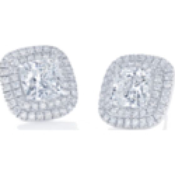 De Beers Aura Round Brilliant Diamond Stud Earrings