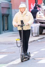 Deborra-Lee Furness Riding an Electric Scooter Through New York 03/25/2024