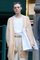 Elle Fanning on Shopping Trip With Mom in Soho 03/18/2024