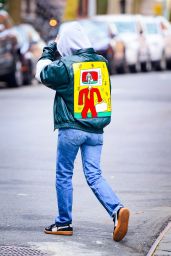 Emily Ratajkowski Wears a Graphic Jacket in Manhattan 03/13/2024