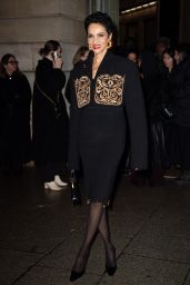 Farida Khelfa at Schiaparelli Show During Paris Fashion Week 02/29/2024