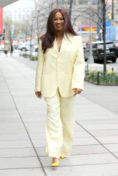 Garcelle Beauvais in Yellow Pants and Jacket in New York 03/20/2024