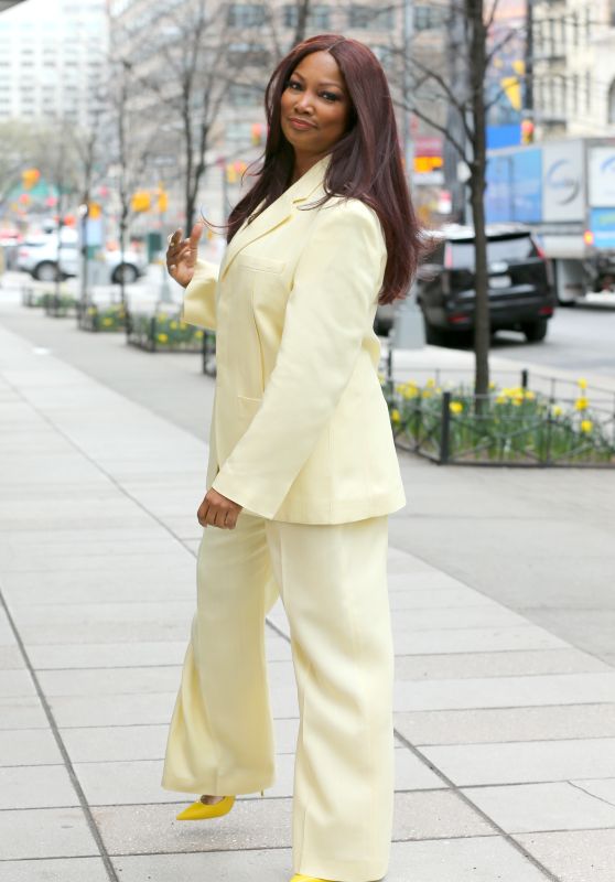 Garcelle Beauvais in Yellow Pants and Jacket in New York 03/20/2024