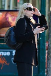 Gwendoline Christie in Black Outfit in New York 03/25/2024