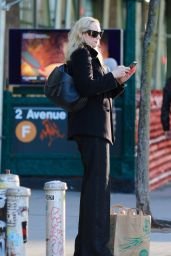 Gwendoline Christie in Black Outfit in New York 03/25/2024