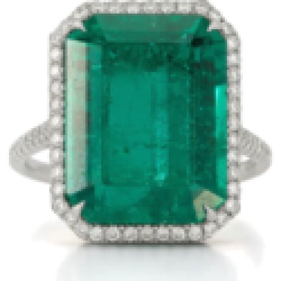 Joseph Saidian & Sons 8.72 Ct. Certified Colombian Emerald and Diamond Ring