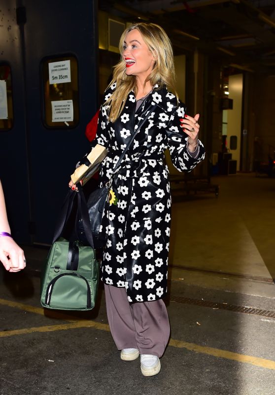 Laura Whitmore Wearing a Very Bold Coat in Salford 03/16/2024
