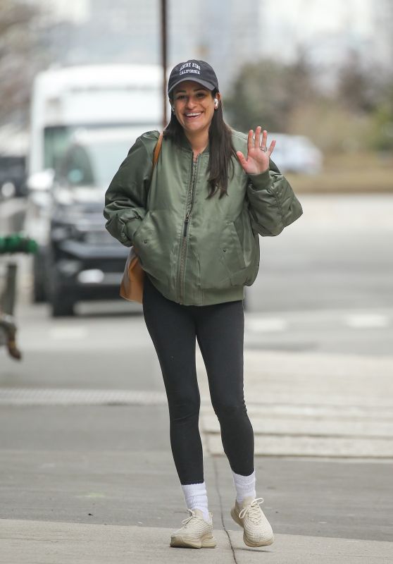 Lea Michele in a Casual Outfit in New York 02/27/2024