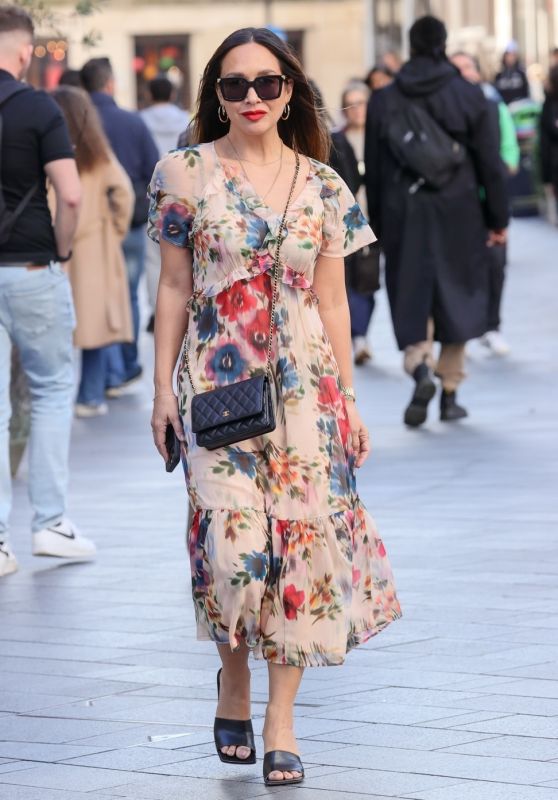 Myleene Klass Wearing a Floral Dress in London 03/30/2024