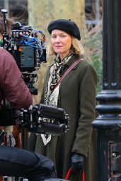 Naomi Watts and Carla Gugino at "The Friend" Set in Downtown Manhattan 03/18/2024