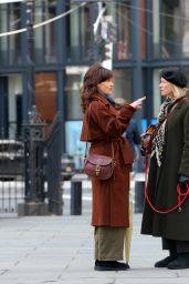 Naomi Watts and Carla Gugino at "The Friend" Set in Downtown Manhattan 03/18/2024