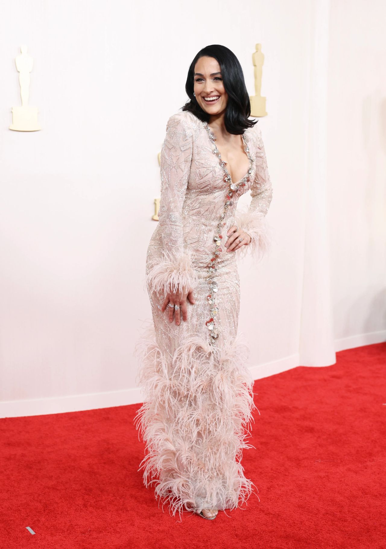 Nikki Bella at Oscars 2024 Red Carpet • CelebMafia