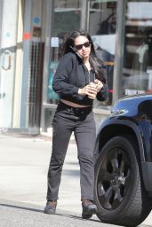 Noor Alfallah in an All-black Outfit in Beverly Hills 03/29/2024