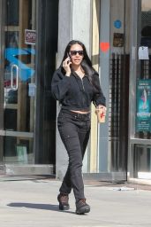 Noor Alfallah in an All-black Outfit in Beverly Hills 03/29/2024