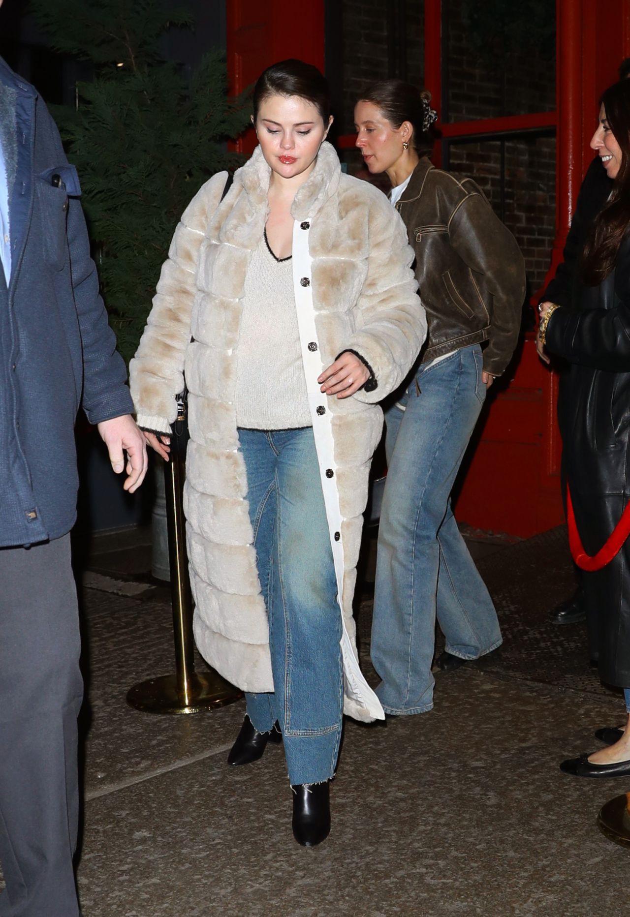 Selena Gomez in a Fur Coat and Black Boots in New York City 03/14/2024 ...