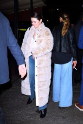 Selena Gomez in a Fur Coat and Black Boots in New York City 03/14/2024